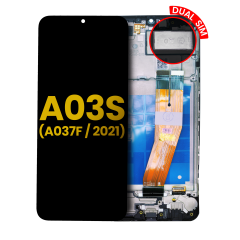 LCD Assembly With Frame Compatible For Samsung Galaxy A03s (A037F / 2021) (Dual Sim) (Micro USB Frame) (Refurbished) (All Colors)