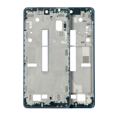 Mid-Frame Housing For Motorola Edge 20 Pro (XT2153-1 / 2021) (Blue Vegan Leather)