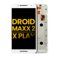 LCD Assembly With Frame For Motorola Droid Maxx 2 / Moto X Play (XT1561 / XT1562 / XT1563 / XT1565 / 2015) (Refurbished) (White)