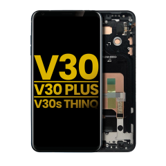 OLED Assembly With Frame Compatible For LG V30 / V30 Plus / V30S ThinQ  (Refurbished) (Aurora Black)
