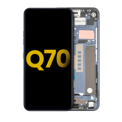 LCD Assembly With Frame Compatible For LG Q70 (Refurbished) (Mirror Black)