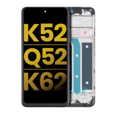 LCD Assembly With Frame Compatible For LG K52 / Q52 / K62 (Refurbished) (Black)