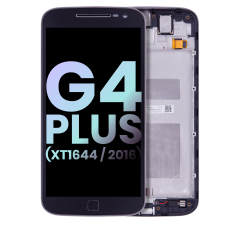 LCD Assembly With Frame Compatible For Motorola Moto G4 Plus (XT1644 / 2016) (Genuine OEM) (Black)