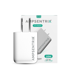 2 Plug - 20W USB Type C And USB Type A Wall Power Adapter (AmpSentrix)