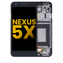 LCD Assembly With Frame For Nexus 5X (Refurbished) (Black)