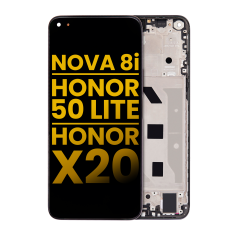 LCD Assembly With Frame Compatible For Huawei Nova 8i / Honor 50 Lite / Honor X20 (Refurbished) (Starry Black)