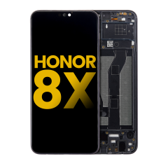 LCD Assembly With Frame Compatible For Huawei Honor 8X (Refurbished) (Black)