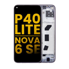 LCD Assembly With Frame Compatible For Huawei P40 Lite / Nova 6 SE (Refurbished) (Black)