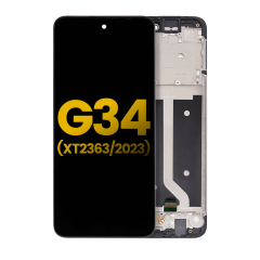 LCD Assembly With Frame Compatible For Motorola Moto G34 (XT2363 / 2023) (Refurbished) (All Colors)