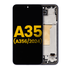 OLED Assembly With Frame Compatible For Samsung Galaxy A35 5G (A356 / 2024) (Refurbished) (Navy)