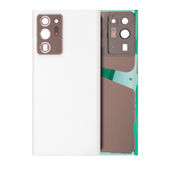 Back Cover Glass With Camera Lens For Samsung Galaxy Note 20 Ultra (No Logo) (Aftermarket Plus) (Mystic White)