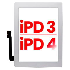 Digitizer Compatible For iPad 3 / iPad 4 (Home Button Pre-Installed Compatible For iPad 3) (Aftermarket Plus) (White)