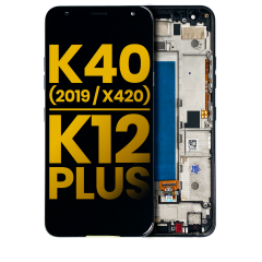 LCD Assembly With Frame Compatible For LG K40 (2019 / X420) / K12 Plus (Refurbished) (Gray)