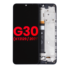 LCD Assembly With Frame Compatible For Motorola Moto G30 (XT2129 / 2021) (Aftermarket Plus) (Phantom Black)