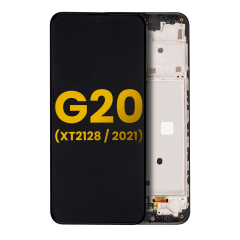 LCD Assembly With Frame Compatible For Motorola Moto G20 (XT2128 / 2021) (Refurbished) (Black)