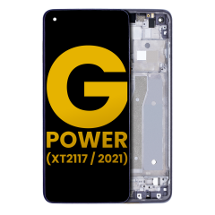 LCD Assembly With Frame Compatible For Motorola Moto G Power (XT2117 / 2021) (Refurbished) (Flash Gray)