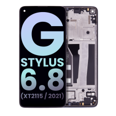 LCD Assembly With Frame Compatible For Motorola Moto G Stylus 6.8" (XT2115 / 2021) (Genuine OEM) (Aurora Black)