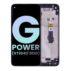 LCD Assembly With Frame Compatible For Motorola Moto G Power (XT2041/ 2020) (Genuine OEM) (Vulcan)