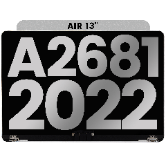 Complete LCD Display Assembly Compatible For MacBook Air 13" (A2681 / Mid 2022) (Used OEM Pull: Grade A) (Silver)