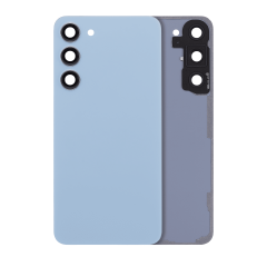 Back Cover Glass With Camera Lens Compatible For Samsung Galaxy S23 Plus 5G (No Logo) (Aftermarket Plus) (Blue)