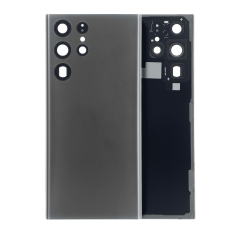 Back Cover Glass With Camera Lens For Samsung Galaxy S22 Ultra 5G (No Logo) (Aftermarket Plus) (Graphite)