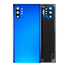 Back Cover Glass With Camera Lens Compatible For Samsung Galaxy Note 10 Plus / 5G (No Logo) (Aftermarket Plus) (Aura Blue)