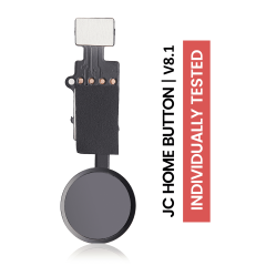 Home Button Solution Compatible For iPhone 7 / 7 Plus / 8 / 8 Plus / SE (2020) / SE (2022) (Jet / Matte Black) (Version 8.1 / JC / Individually Tested For Functionality)