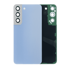 Back Cover Glass With Camera Lens Compatible For Samsung Galaxy S22 5G (No Logo) (Aftermarket Plus) (Sky Blue)