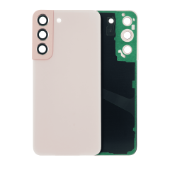 Back Cover Glass With Camera Lens Compatible For Samsung Galaxy S22 5G (No Logo) (Aftermarket Plus) (Pink Gold)