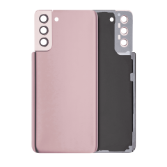 Back Cover Glass With Camera Lens Compatible For Samsung Galaxy S21 Plus (No Logo) (Aftermarket Plus) (Phantom Gold)