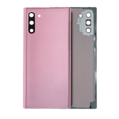Back Cover Glass With Camera Lens Compatible For Samsung Galaxy Note 10 (No Logo) (Aftermarket Plus) (Aura Pink)