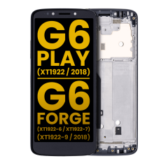 LCD Assembly With Frame Compatible For Motorola Moto G6 Play (XT1922 / 2018) / G6 Forge (XT1922-6 / XT1922-7 / XT1922-9 / 2018) (US Version) (Refurbished) (Black)