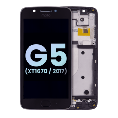 LCD Assembly With Frame Compatible For Motorola Moto G5 (XT1670 / 2017) (Genuine OEM) (Black)