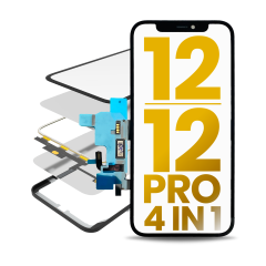 4 in 1 Short  Flex (Digitizer Touch With Glass + OCA + Frame Pre-installed) For iPhone 12 / 12 Pro (OCA Master)