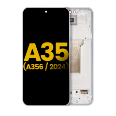 OLED Assembly With Frame Compatible For Samsung Galaxy A35 5G (A356 / 2024) (Refurbished) (Iceblue)
