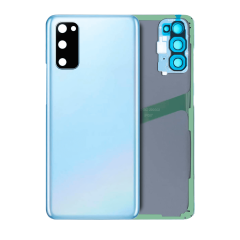 Back Cover Glass With Camera Lens For Samsung Galaxy S20 5G (No Logo) (Aftermarket Plus) (Cloud Blue)