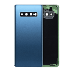 Back cover Glass With Camera Lens Compatible For Samsung Galaxy S10 Plus (No Logo) (Aftermarket Plus) (Prism Blue)