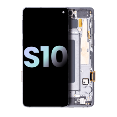 OLED Assembly With Frame Compatible For Samsung Galaxy S10 (Service Pack) (Prism / Ceramic Black)