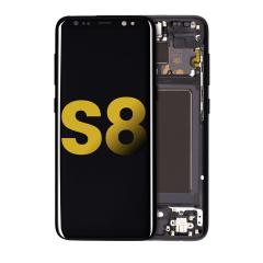 OLED Assembly With Frame Compatible For Samsung Galaxy S8 (Refurbished) (Midnight Black)