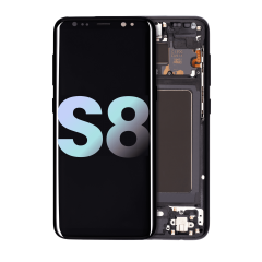 OLED Assembly With Frame Compatible For Samsung Galaxy S8 (Service Pack) (Midnight Black)