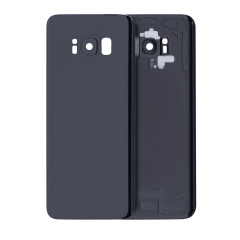 Back Cover Glass With Camera Lens For Samsung Galaxy S8 (No Logo) (Aftermarket Plus) (Midnight Black)