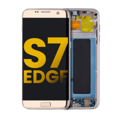 OLED Assembly With Frame Compatible For Samsung Galaxy S7 Edge (Refurbished) (International / G935F) (Gold Platinum)