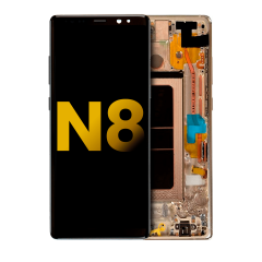 OLED Assembly With Frame Compatible For Samsung Galaxy Note 8 (Refurbished) (Maple Gold)