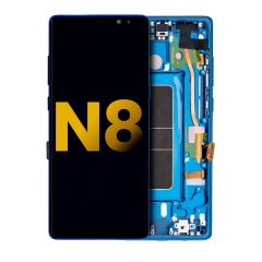 OLED Assembly With Frame Compatible For Samsung Galaxy Note 8 (Refurbished) (Deep Sea Blue)