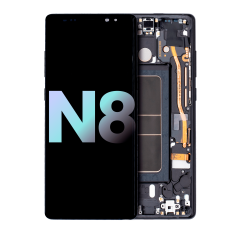 OLED Assembly With Frame Compatible For Samsung Galaxy Note 8 (Service Pack) (Midnight Black)