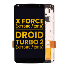 LCD Assembly With Frame Compatible For Motorola Moto X Force (XT1580 / 2015) / Droid Turbo 2 (XT1585 / 2015) (Refurbished) (Black)