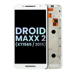 LCD Assembly With Frame For Motorola Droid Maxx 2  (XT1565 / 2015) (Genuine OEM) (White)