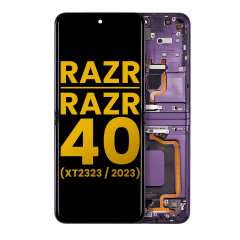 Main OLED Assembly With Frame Compatible For Motorola Razr / Razr 40 (XT2323 / 2023) (Refurbished) (Summer Lilac)