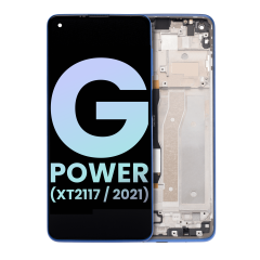 LCD Assembly With Frame Compatible For Motorola Moto G Power (XT2117 / 2021) (Genuine OEM) (Blue)