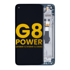 LCD Assembly With Frame Compatible For Motorola Moto G8 Power (XT2041-1 / XT2041-3 / 2020) (Refurbished) (Capri Blue)